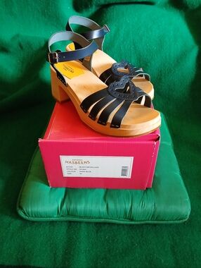 Swedish Hasbeens Heart Medallion Sandals